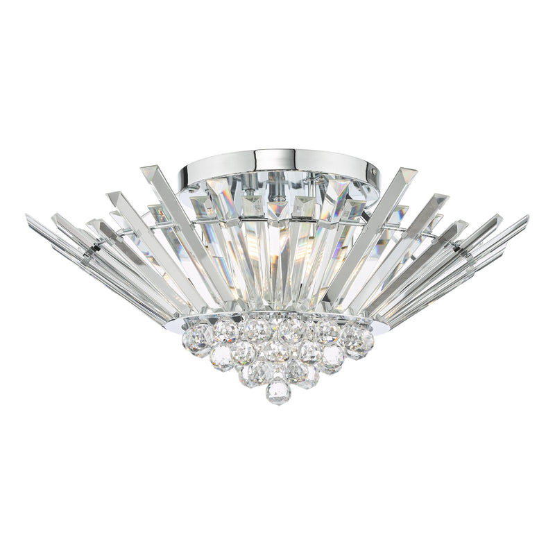 Load image into Gallery viewer, Dar Lighting NIM5050 Nimbus 5 Light Flush Polished Chrome Crystal - 36988
