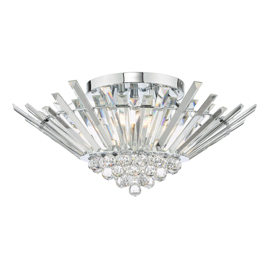 Dar Lighting NIM5050 Nimbus 5 Light Flush Polished Chrome Crystal - 36988