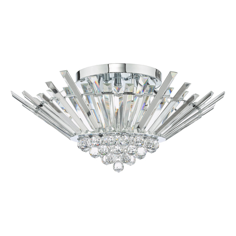 Load image into Gallery viewer, Dar Lighting NIM5050 Nimbus 5 Light Flush Polished Chrome Crystal - 36988
