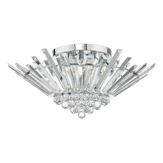 Dar Lighting NIM5050 Nimbus 5 Light Flush Polished Chrome Crystal - 36988