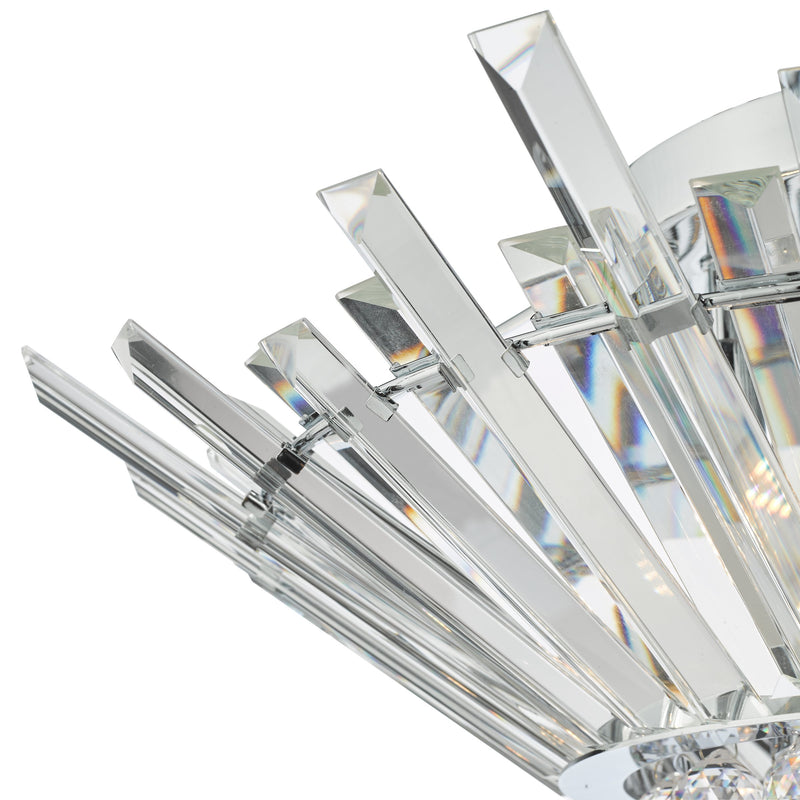 Load image into Gallery viewer, Dar Lighting NIM5050 Nimbus 5 Light Flush Polished Chrome Crystal - 36988
