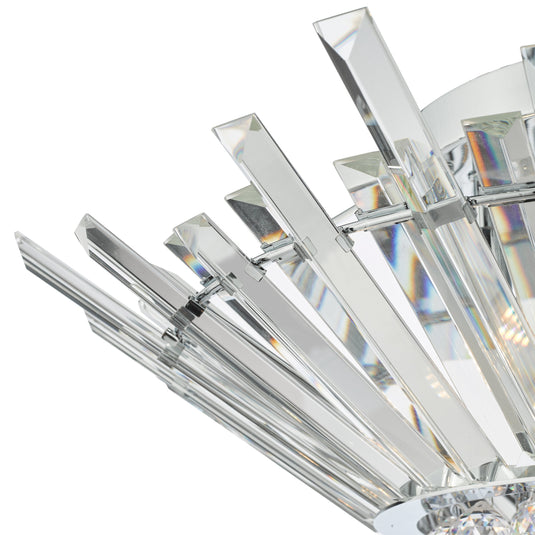 Dar Lighting NIM5050 Nimbus 5 Light Flush Polished Chrome Crystal - 36988