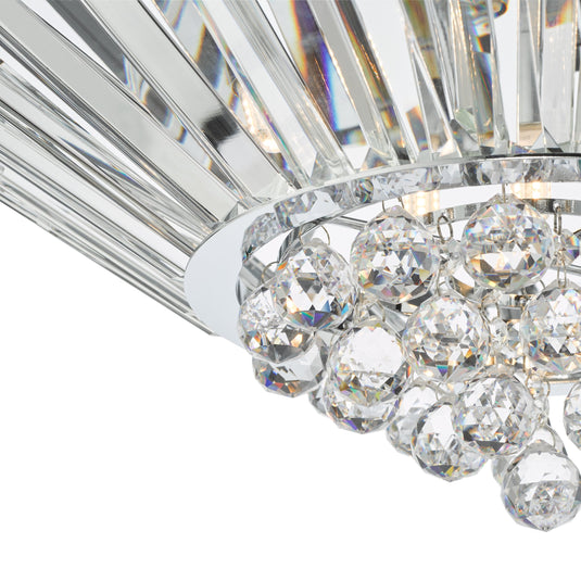 Dar Lighting NIM5050 Nimbus 5 Light Flush Polished Chrome Crystal - 36988