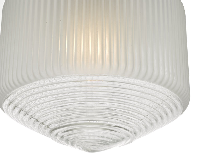 Load image into Gallery viewer, Dar Lighting NIS0108 Nisha 1 Light Pendant Polished Chrome And Frosted/Clear Glass - 35272
