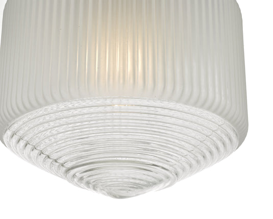 Dar Lighting NIS0108 Nisha 1 Light Pendant Polished Chrome And Frosted/Clear Glass - 35272