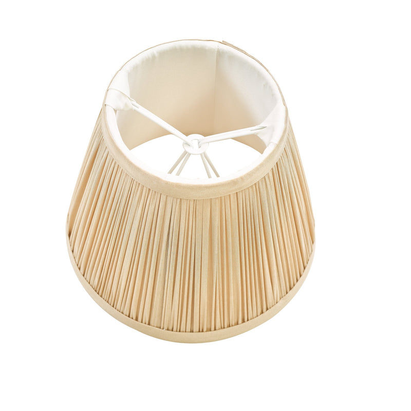 Load image into Gallery viewer, Dar Lighting NOE2629 Noelle Taupe Silk Pleated Shade 14cm - 36989
