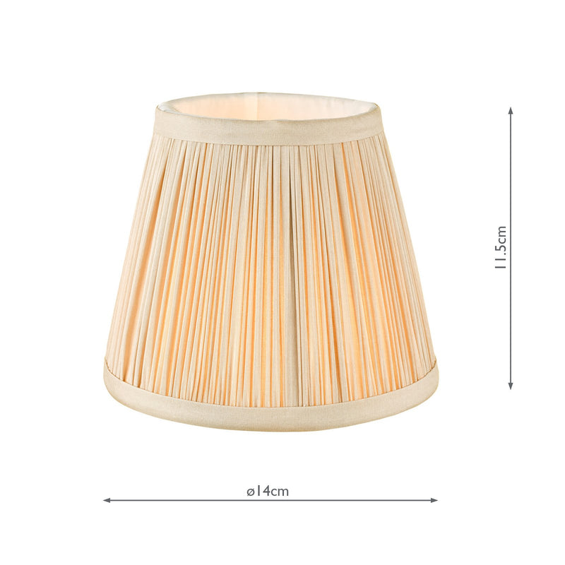 Load image into Gallery viewer, Dar Lighting NOE2629 Noelle Taupe Silk Pleated Shade 14cm - 36989
