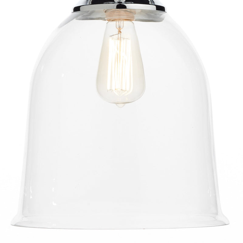 Load image into Gallery viewer, Dar Lighting NOL0108 Nolan 1 Light Pendant Polished Chrome/ Clear - 35273
