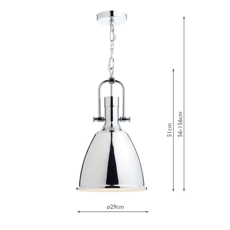 Load image into Gallery viewer, Dar Lighting NOL0150 Nolan 1 Light Pendant Polished Chrome - 19543
