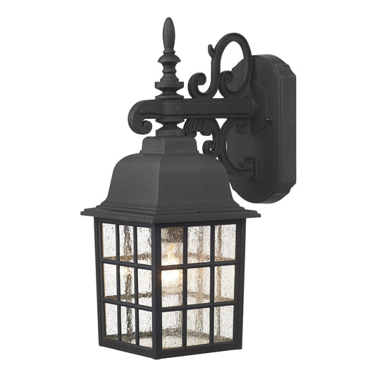 Dar Lighting NOR1522 Norfolk Outdoor Wall Light Black With Glass Panels IP43 - 24973