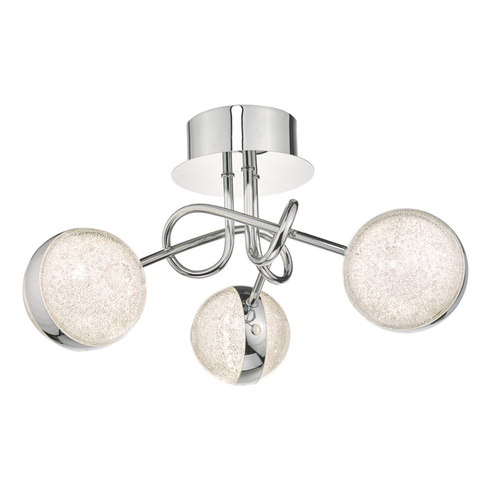 Dar Lighting NYM5350 Nyma 3lt Semi Flush Polished Chrome & Acrylic LED - 35279