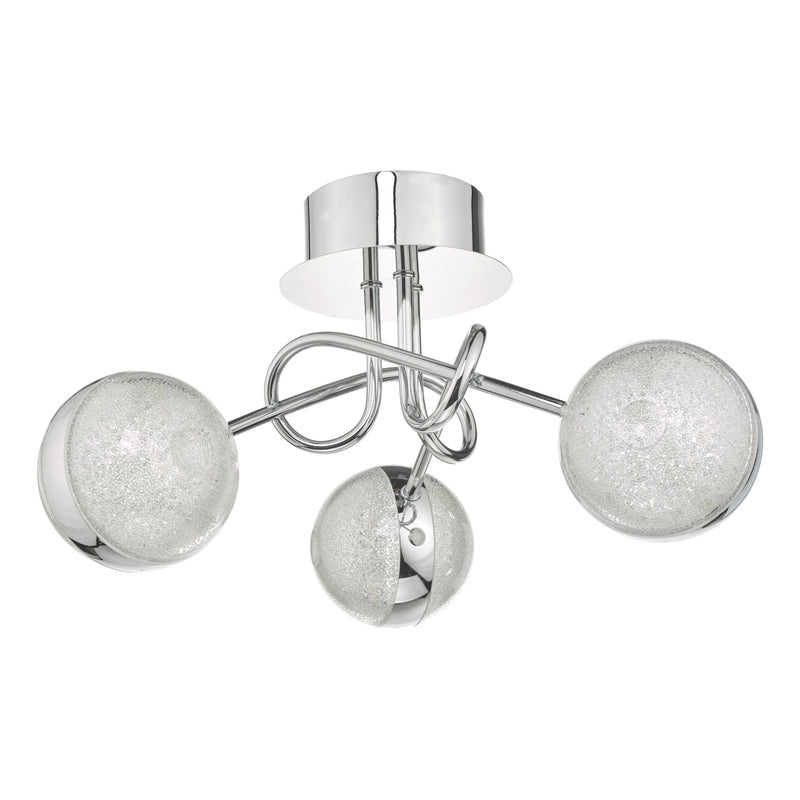 Load image into Gallery viewer, Dar Lighting NYM5350 Nyma 3lt Semi Flush Polished Chrome &amp; Acrylic LED - 35279
