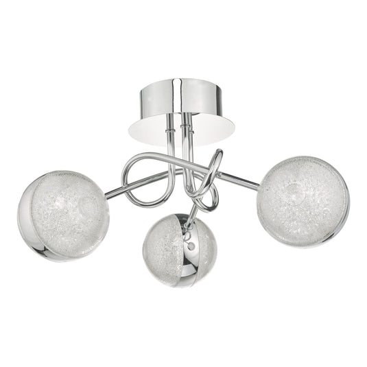 Dar Lighting NYM5350 Nyma 3lt Semi Flush Polished Chrome & Acrylic LED - 35279
