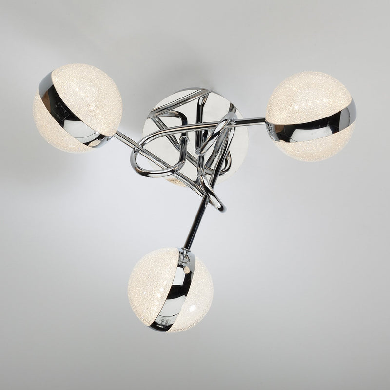 Load image into Gallery viewer, Dar Lighting NYM5350 Nyma 3lt Semi Flush Polished Chrome &amp; Acrylic LED - 35279
