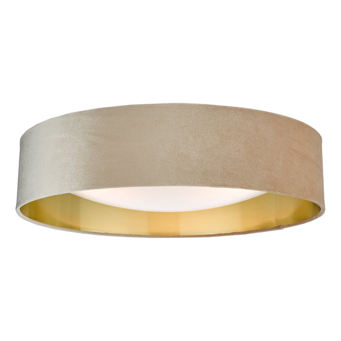 Dar Lighting NYS4801 Nysa 3 Light Flush Velvet Taupe Shade 60Cm - 36991