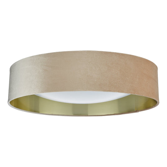 Dar Lighting NYS4801 Nysa 3 Light Flush Velvet Taupe Shade 60Cm - 36991