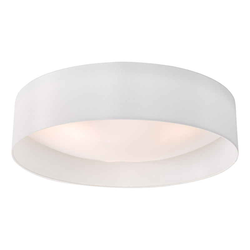 Load image into Gallery viewer, Dar Lighting NYS482 Nysa 3 Light Flush White Faux Silk 60cm - 29955
