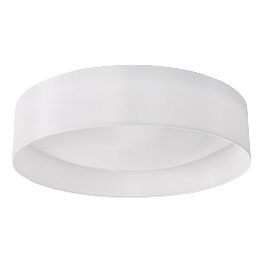 Dar Lighting NYS482 Nysa 3 Light Flush White Faux Silk 60cm - 29955