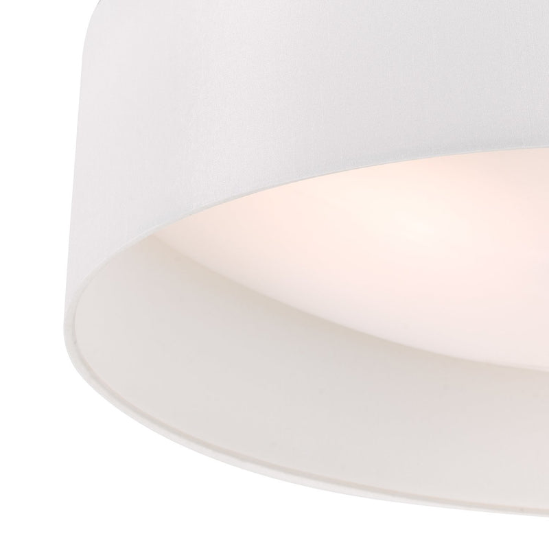 Load image into Gallery viewer, Dar Lighting NYS482 Nysa 3 Light Flush White Faux Silk 60cm - 29955
