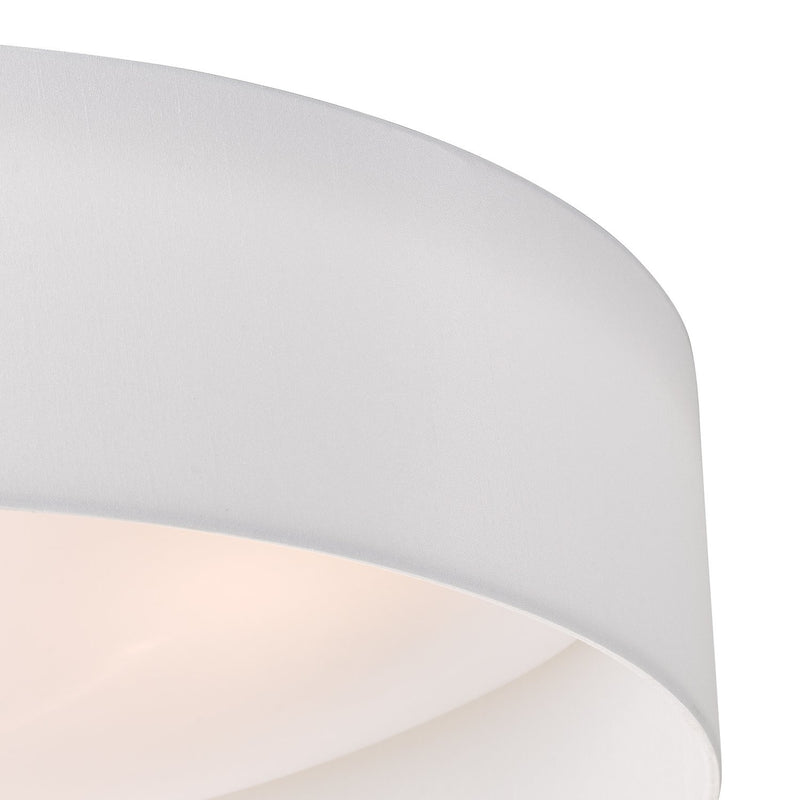 Load image into Gallery viewer, Dar Lighting NYS482 Nysa 3 Light Flush White Faux Silk 60cm - 29955
