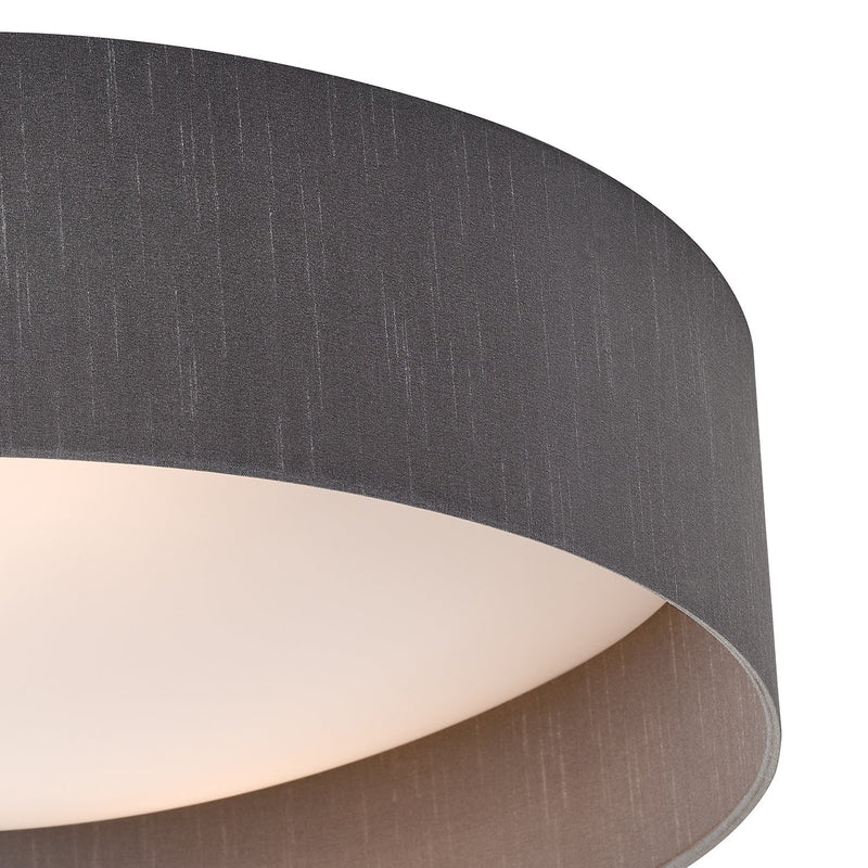 Load image into Gallery viewer, Dar Lighting NYS4839 Nysa 3 Light Flush Grey Faux Silk 60cm - 35280
