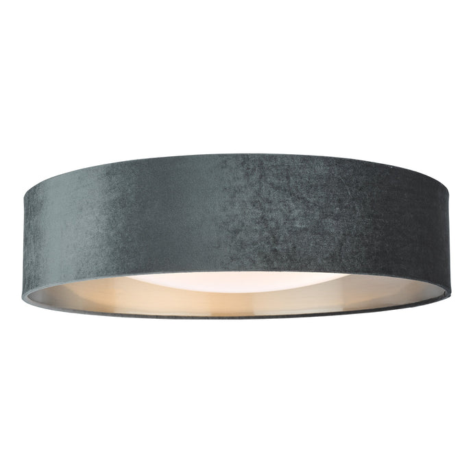Dar Lighting NYS4861 Nysa 3 Light Flush Velvet Dark Grey Shade 60Cm - 36993