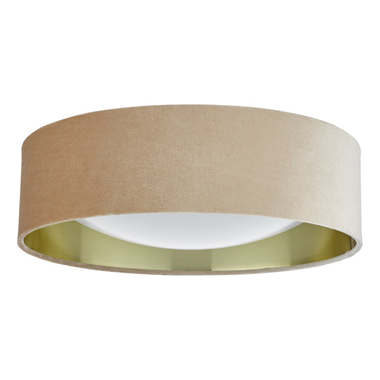 Dar Lighting NYS5001 Nysa 2 Light Flush Velvet Taupe Shade 40Cm - 36994