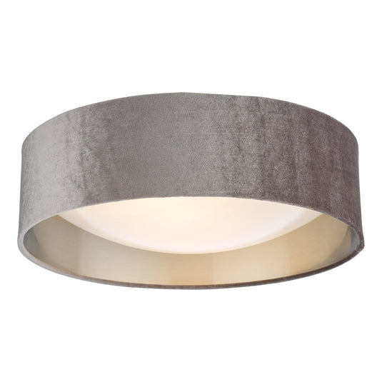 Dar Lighting NYS5037 Nysa 2 Light Flush Velvet Mink Shade 40Cm - 36995