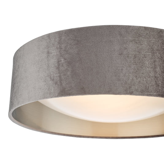 Dar Lighting NYS5037 Nysa 2 Light Flush Velvet Mink Shade 40Cm - 36995