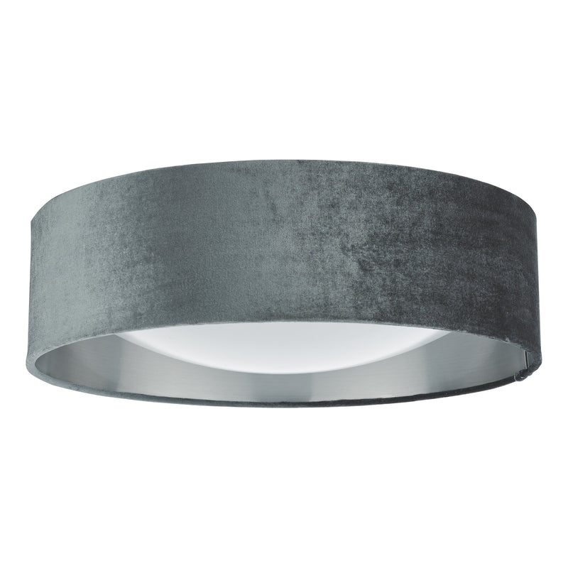 Load image into Gallery viewer, Dar Lighting NYS5061 Nysa 2 Light Flush Velvet Dark Grey Shade 40Cm - 36996
