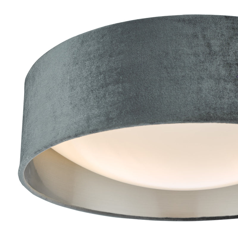 Load image into Gallery viewer, Dar Lighting NYS5061 Nysa 2 Light Flush Velvet Dark Grey Shade 40Cm - 36996
