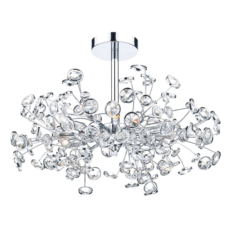 Load image into Gallery viewer, Dar Lighting OBE0650 Oberoi 6 Light Semi Flush Polished Chrome - 35282
