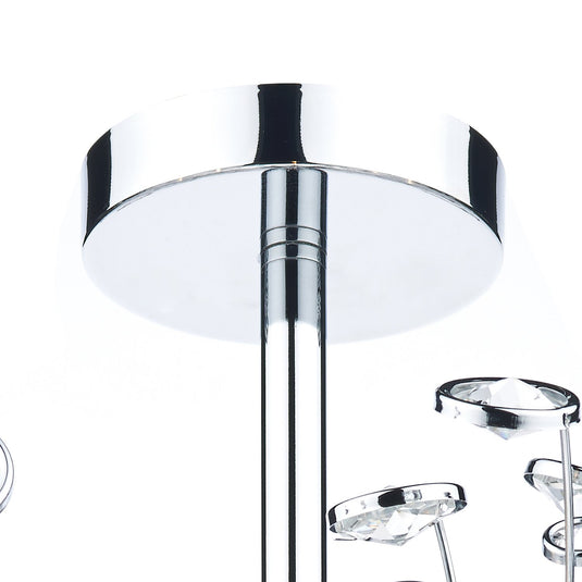 Dar Lighting OBE0650 Oberoi 6 Light Semi Flush Polished Chrome - 35282