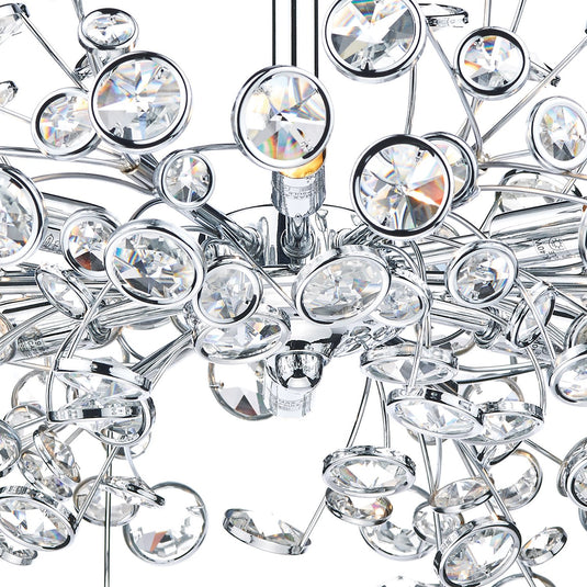 Dar Lighting OBE0650 Oberoi 6 Light Semi Flush Polished Chrome - 35282