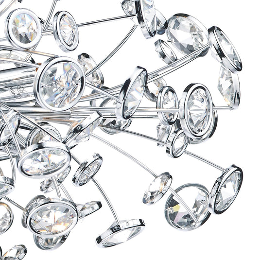 Dar Lighting OBE0650 Oberoi 6 Light Semi Flush Polished Chrome - 35282