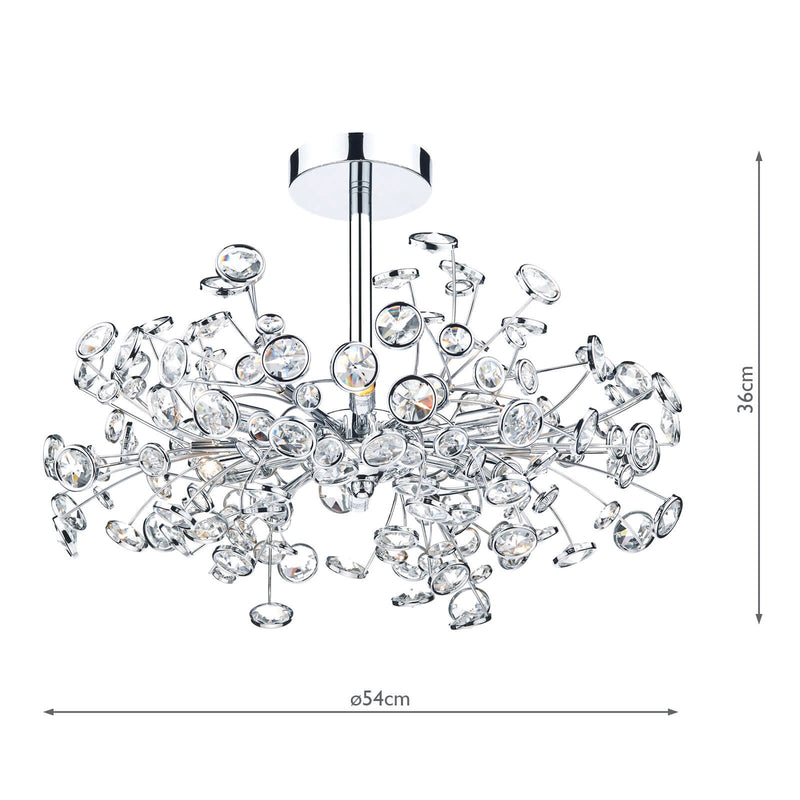 Load image into Gallery viewer, Dar Lighting OBE0650 Oberoi 6 Light Semi Flush Polished Chrome - 35282
