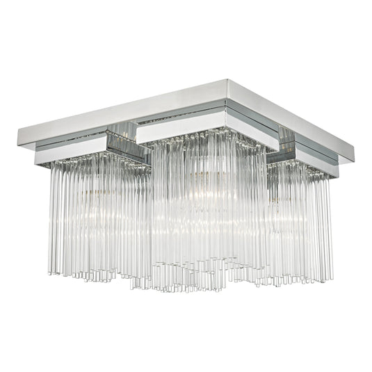 Dar Lighting ODE5250 Odette 4lt Flush Polished Chrome & Glass Rods - 23199
