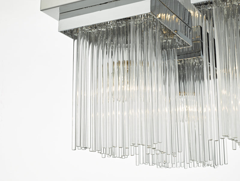 Load image into Gallery viewer, Dar Lighting ODE5250 Odette 4lt Flush Polished Chrome &amp; Glass Rods - 23199
