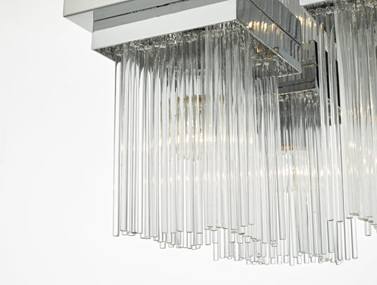 Dar Lighting ODE5250 Odette 4lt Flush Polished Chrome & Glass Rods - 23199