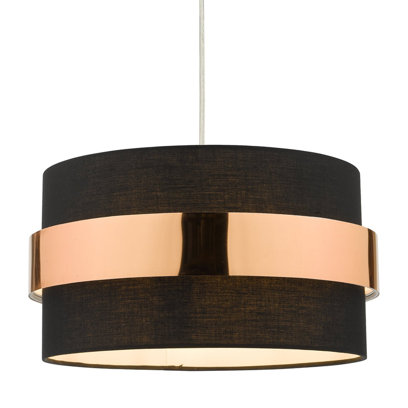 Load image into Gallery viewer, Dar Lighting OKI6522 Oki Easy Fit Shade Black with Copper Band - 37168
