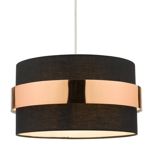 Dar Lighting OKI6522 Oki Easy Fit Shade Black with Copper Band - 37168