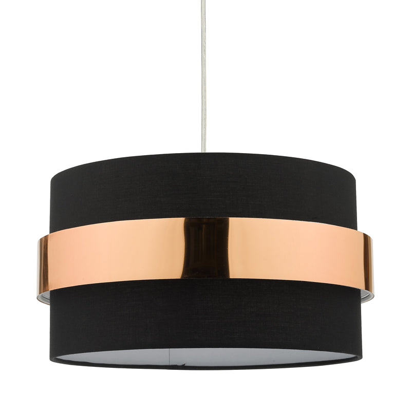 Load image into Gallery viewer, Dar Lighting OKI6522 Oki Easy Fit Shade Black with Copper Band - 37168
