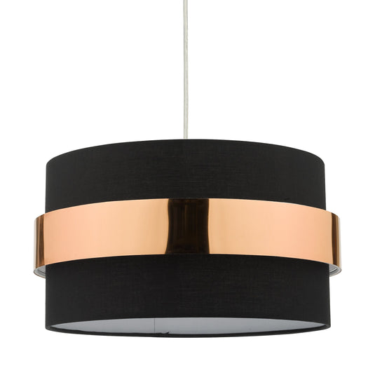 Dar Lighting OKI6522 Oki Easy Fit Shade Black with Copper Band - 37168
