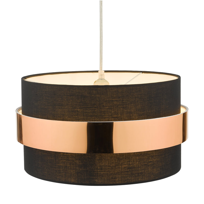 Load image into Gallery viewer, Dar Lighting OKI6522 Oki Easy Fit Shade Black with Copper Band - 37168
