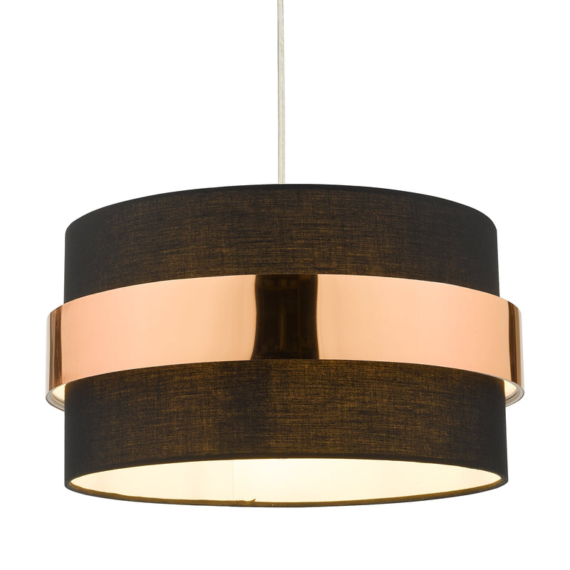 Load image into Gallery viewer, Dar Lighting OKI6522 Oki Easy Fit Shade Black with Copper Band - 37168
