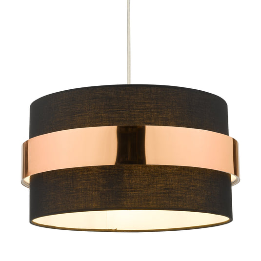 Dar Lighting OKI6522 Oki Easy Fit Shade Black with Copper Band - 37168