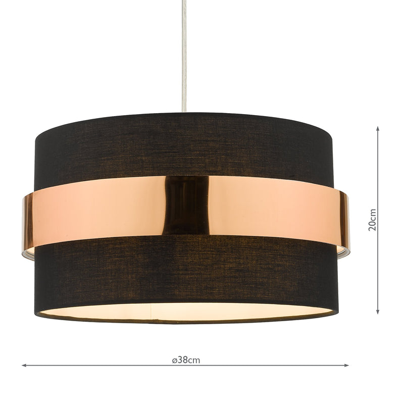 Load image into Gallery viewer, Dar Lighting OKI6522 Oki Easy Fit Shade Black with Copper Band - 37168
