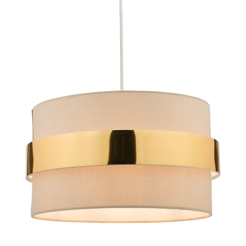 Load image into Gallery viewer, Dar Lighting OKI6529 Oki Easy Fit Shade Taupe With Gold Band - 37169
