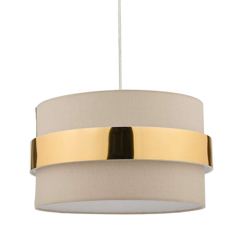 Load image into Gallery viewer, Dar Lighting OKI6529 Oki Easy Fit Shade Taupe With Gold Band - 37169

