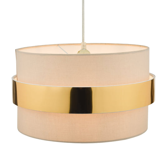 Dar Lighting OKI6529 Oki Easy Fit Shade Taupe With Gold Band - 37169